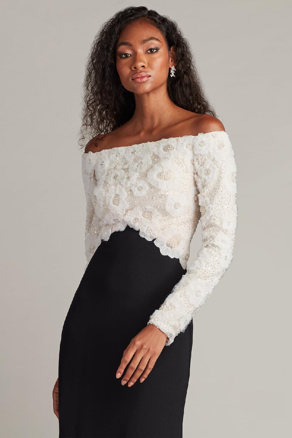 Tadashi Shoji Giuliana Embroidered Bodice Gown