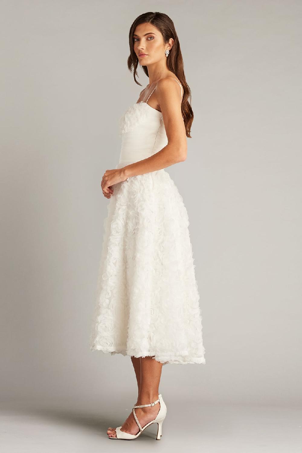 Tadashi Shoji Greer Rosette Appliqué Midi Dress