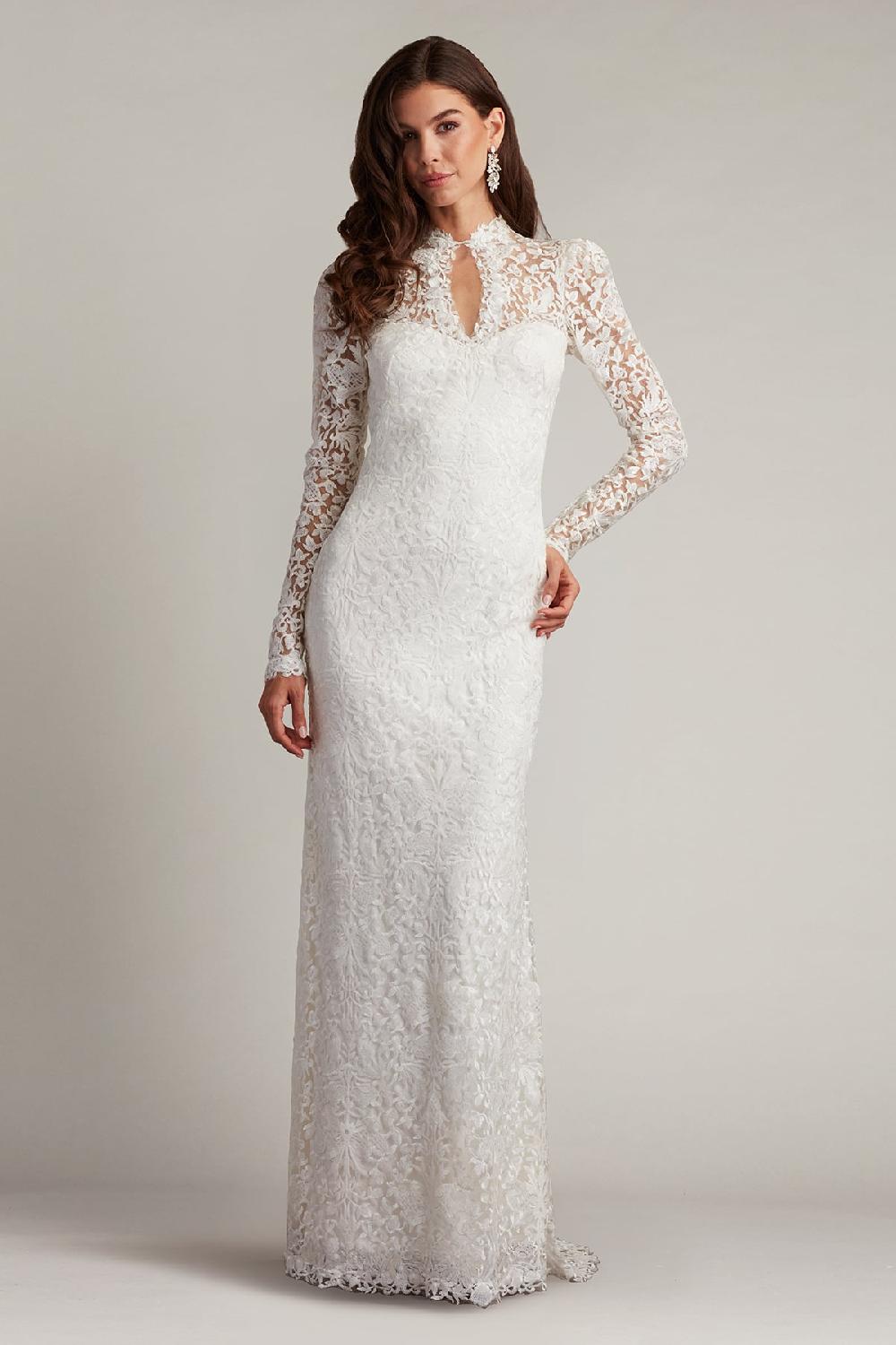 Tadashi Shoji Heiss Embroidered Illusion Gown