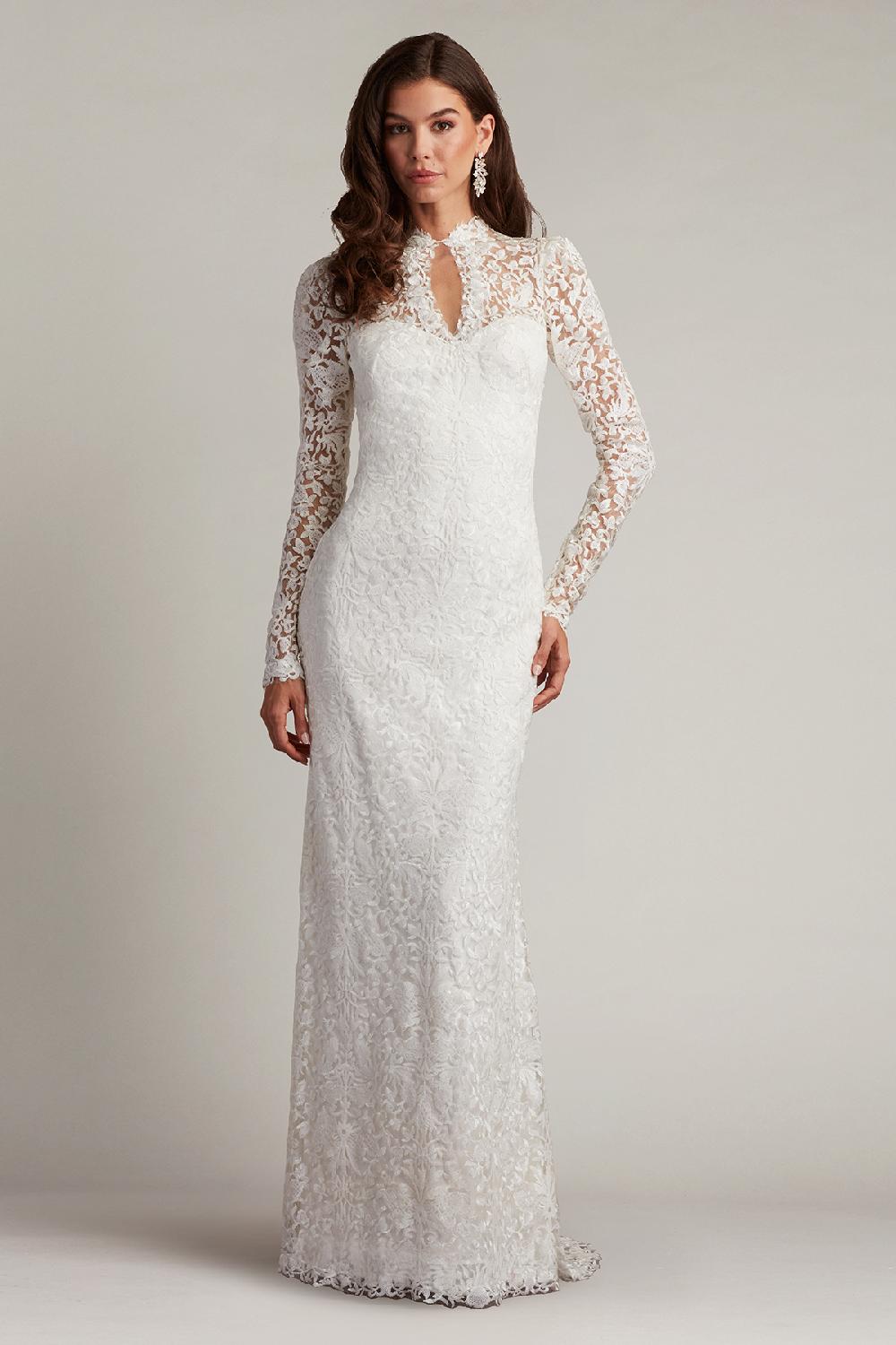 tadashi shoji Heiss Embroidered Illusion Gown