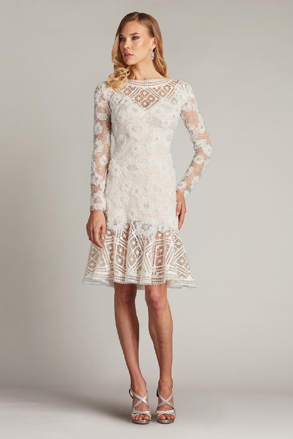 Tadashi Shoji Idly Embroidered Illusion Dress
