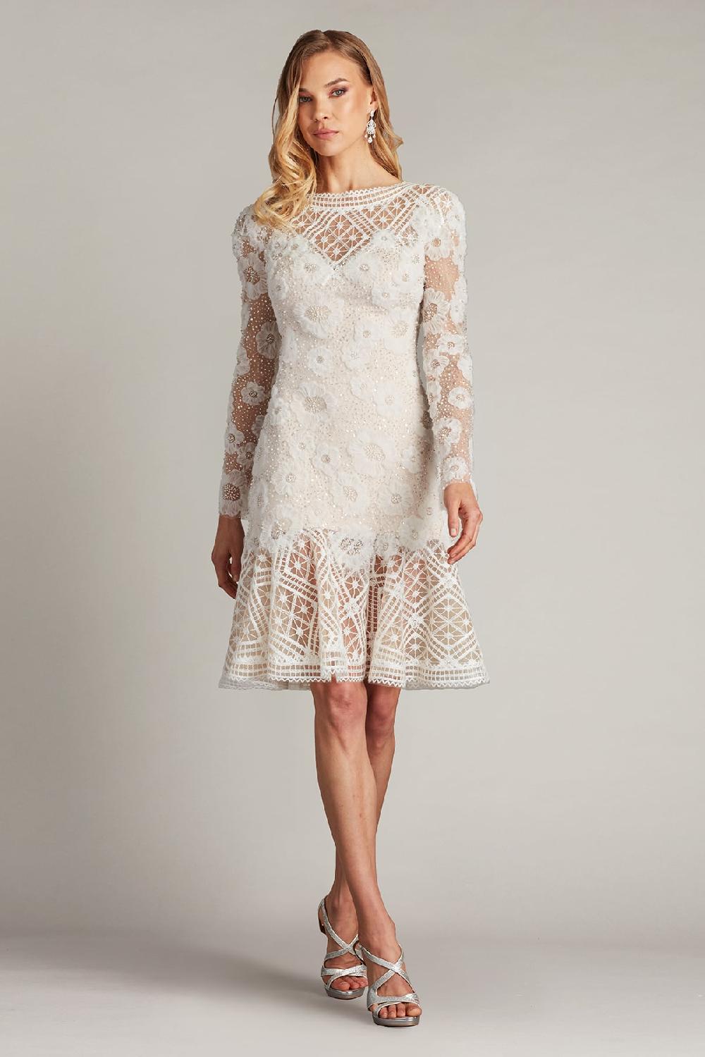 tadashi shoji Idly Embroidered Illusion Dress