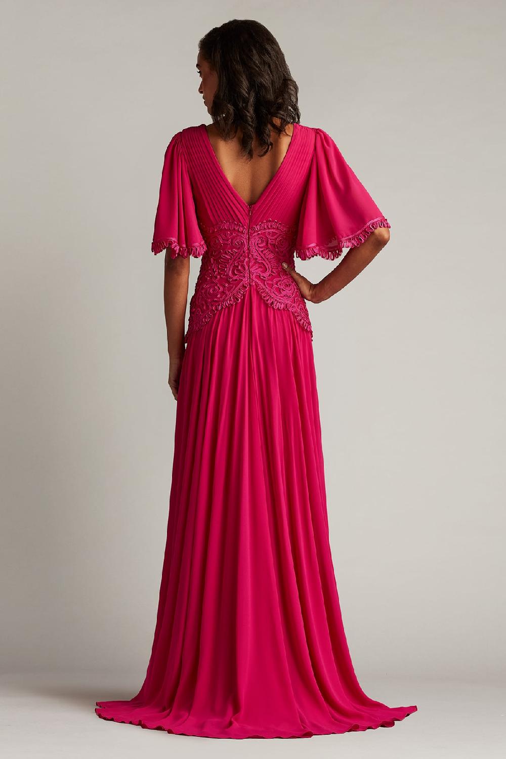 Tadashi Shoji Indira Embroidered Chiffon Gown