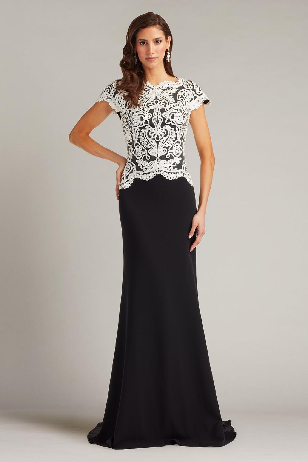 Tadashi Shoji Isadora Embroidered Crepe Gown