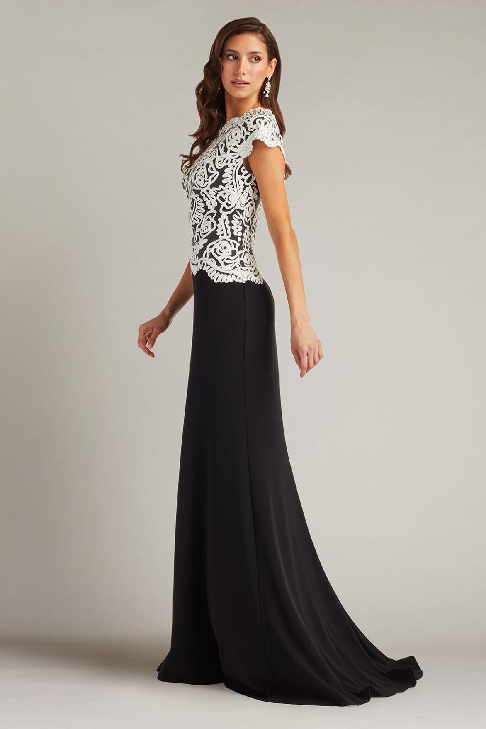Tadashi Shoji Isadora Embroidered Crepe Gown