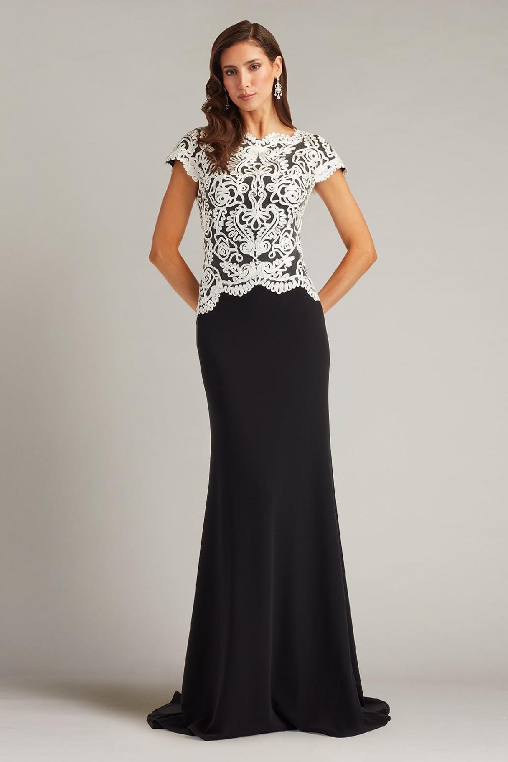 tadashi shoji Isadora Embroidered Crepe Gown