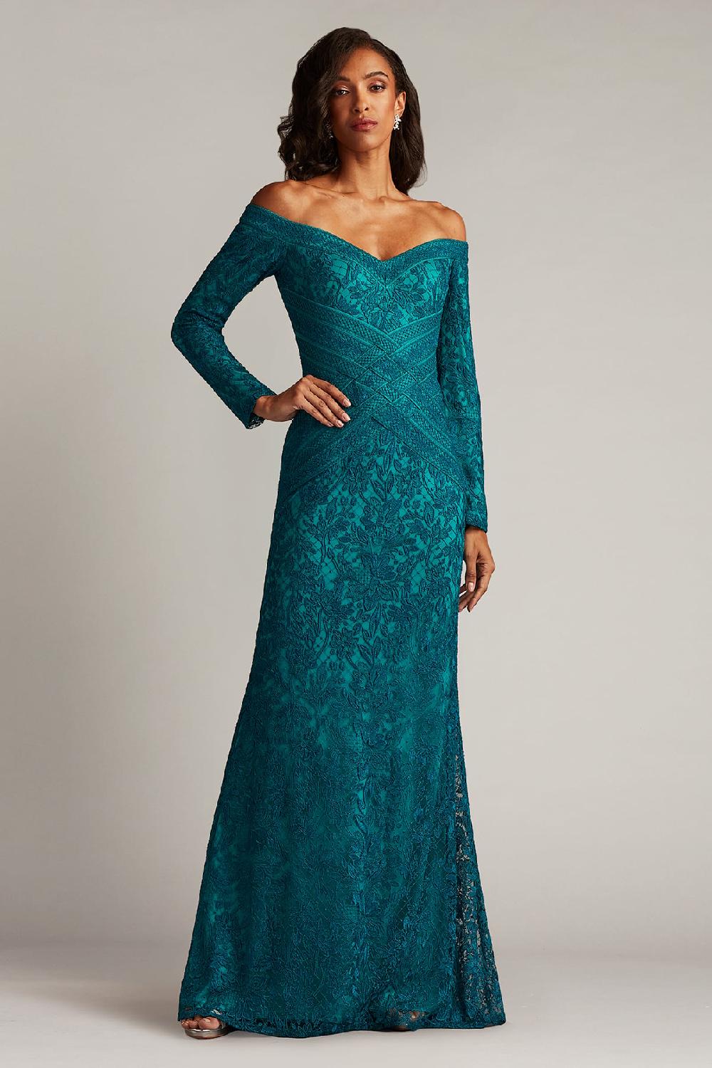 tadashi shoji Ishana Off-Shoulder Embroidered Gown