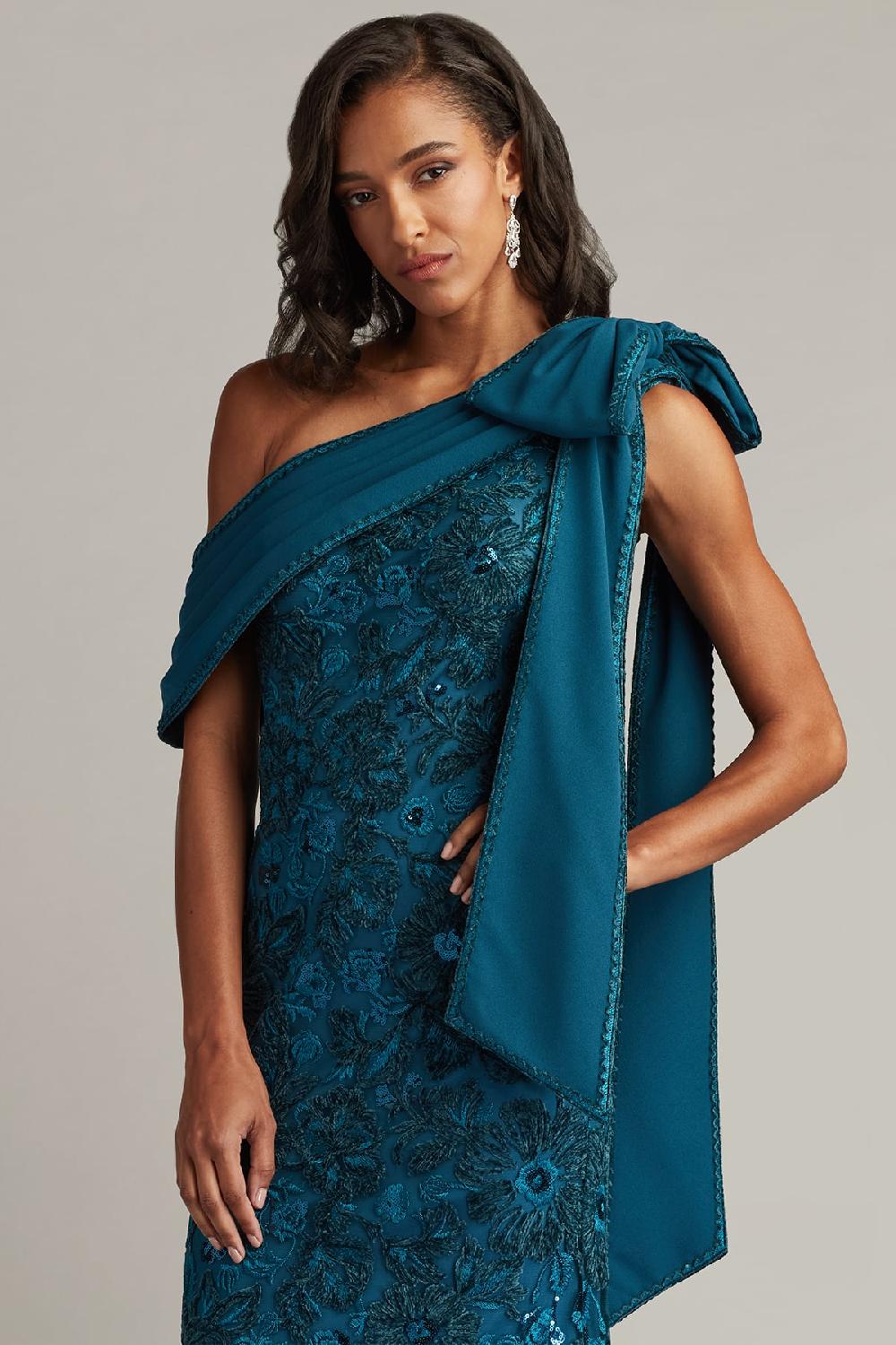 Tadashi Shoji Ishani Bow-Shoulder Gown