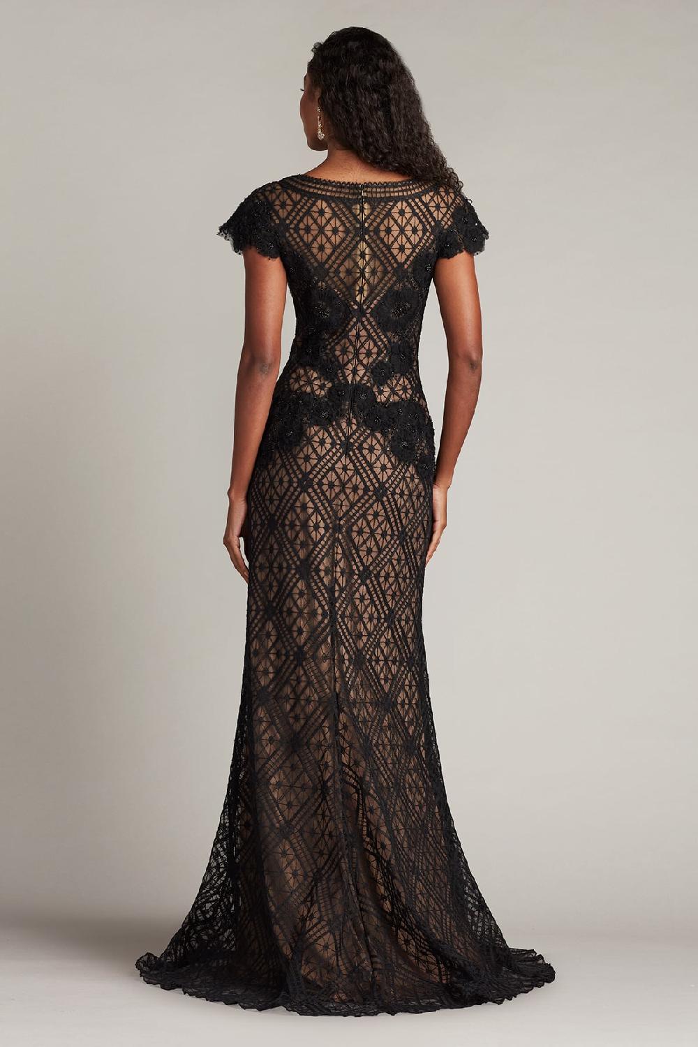 Tadashi Shoji Jasi Embroidered Illusion Gown