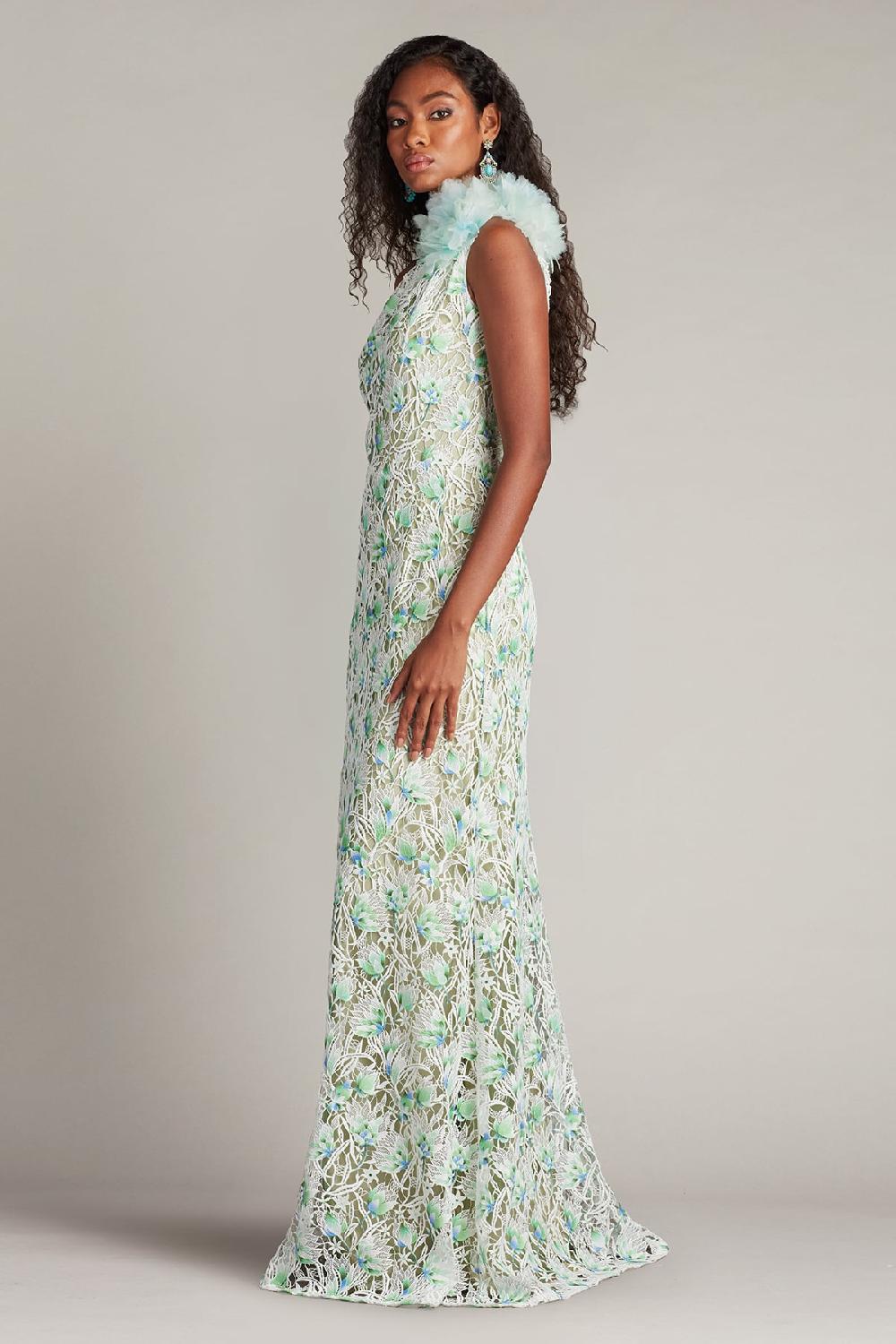 Tadashi Shoji Kahli 3D Floral Embroidered Gown