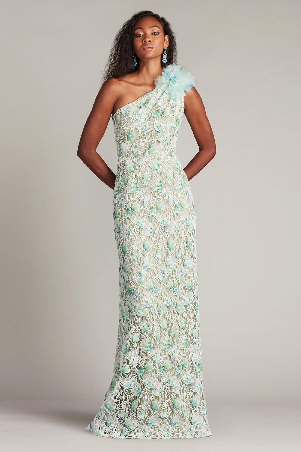 tadashi shoji Kahli 3D Floral Embroidered Gown