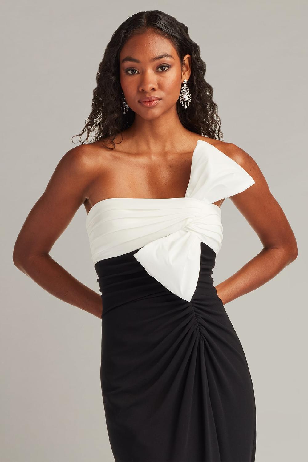 Tadashi Shoji Kaliko Twist Bow Gown