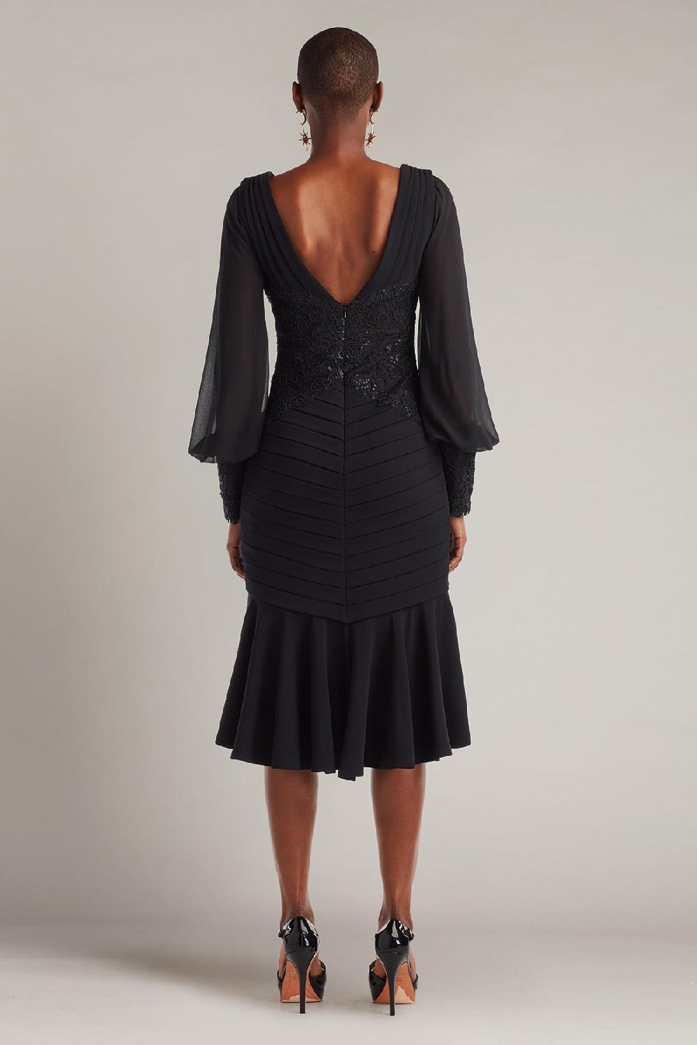 Tadashi Shoji Kalina Blouson Sleeve High-Low Dress