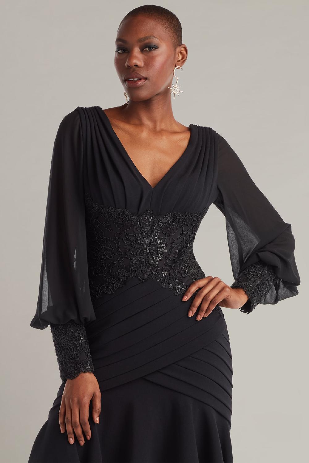 Tadashi Shoji Kalina Blouson Sleeve High-Low Dress