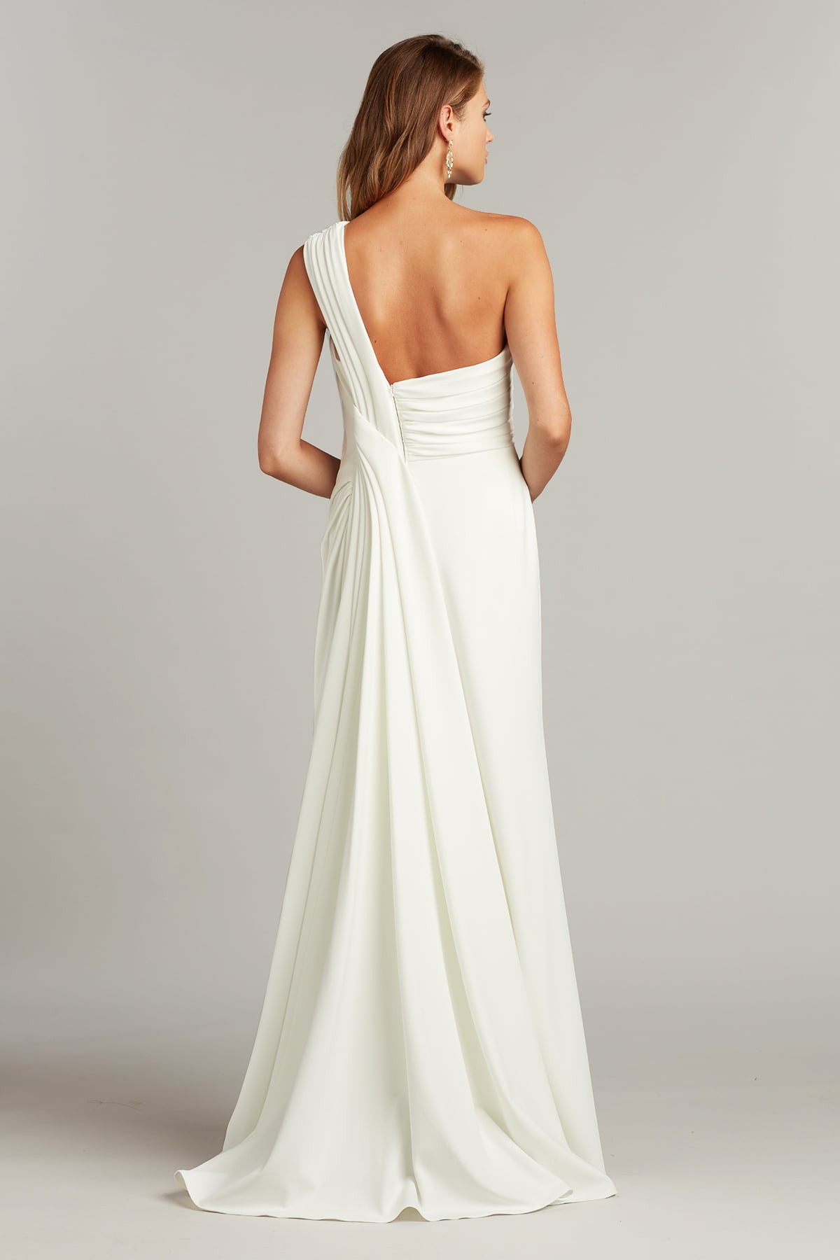 Tadashi Shoji Laine One-Shoulder Crepe Gown