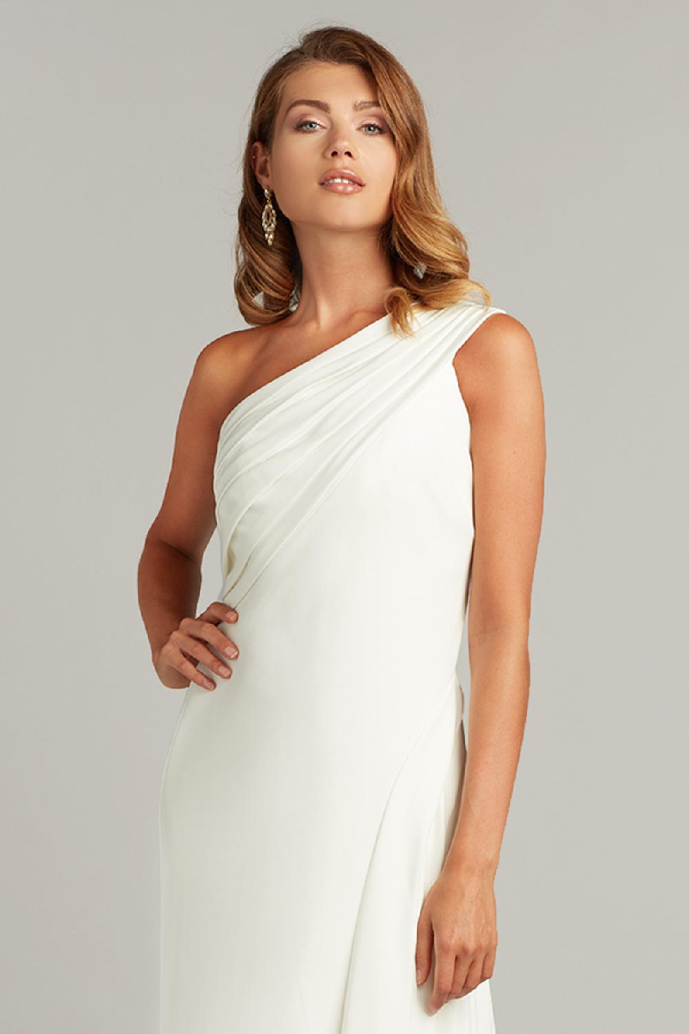 Tadashi Shoji Laine One-Shoulder Crepe Gown