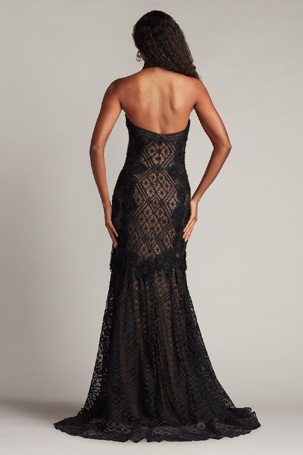 Tadashi Shoji Lakota Embroidered Halter Gown