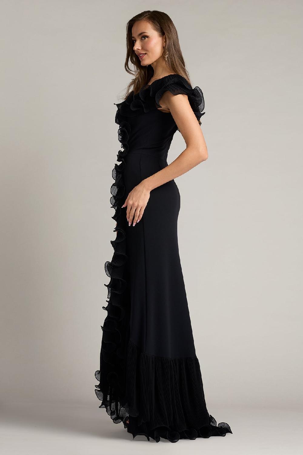 Tadashi Shoji Leandra Cascading Ruffle Gown