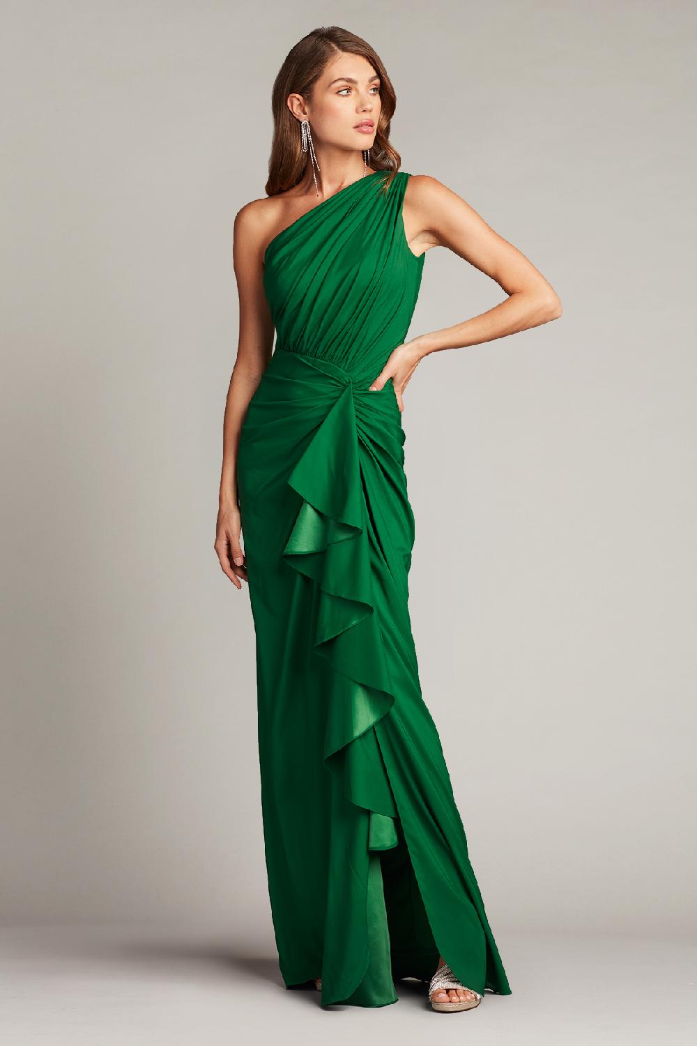 Tadashi Shoji Lena Waterfall Drape Gown