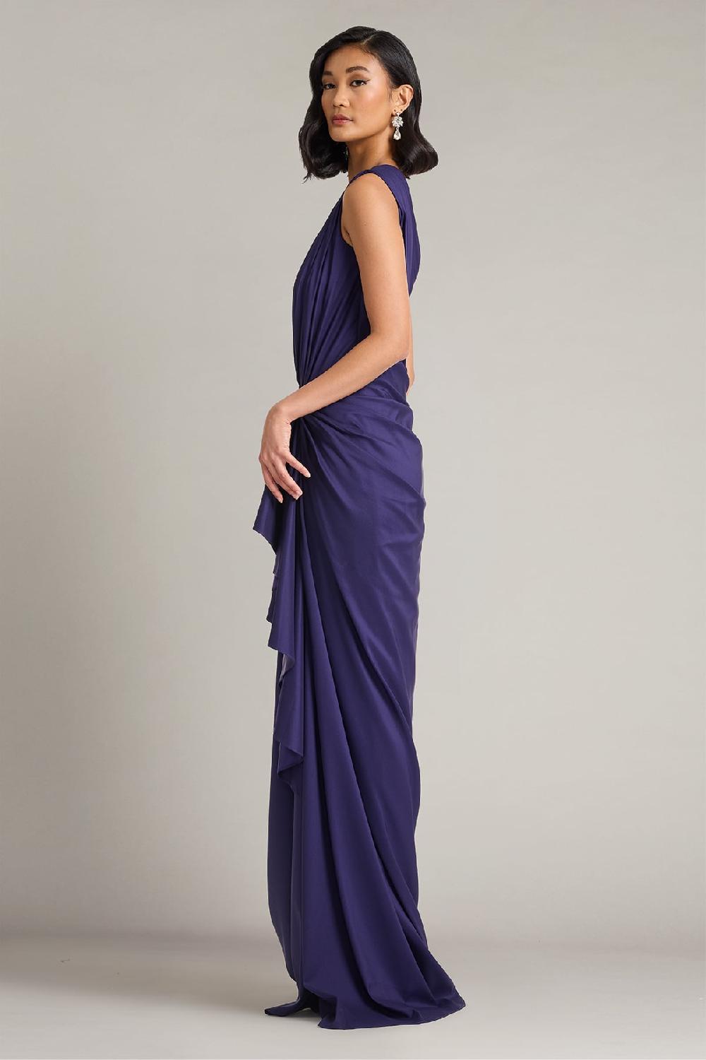 Tadashi Shoji Lena Waterfall Drape Gown