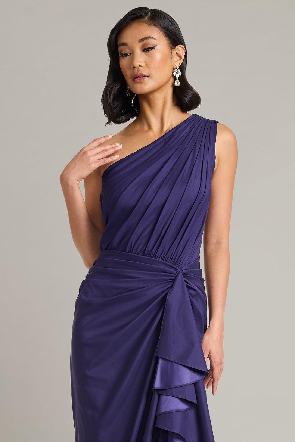 Tadashi Shoji Lena Waterfall Drape Gown