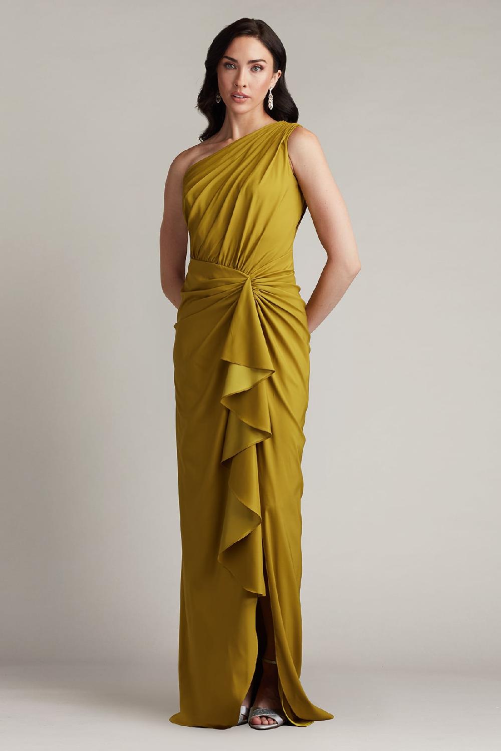 Tadashi Shoji Lena Waterfall Drape Gown