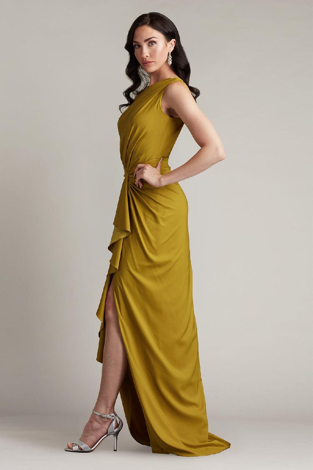 Tadashi Shoji Lena Waterfall Drape Gown