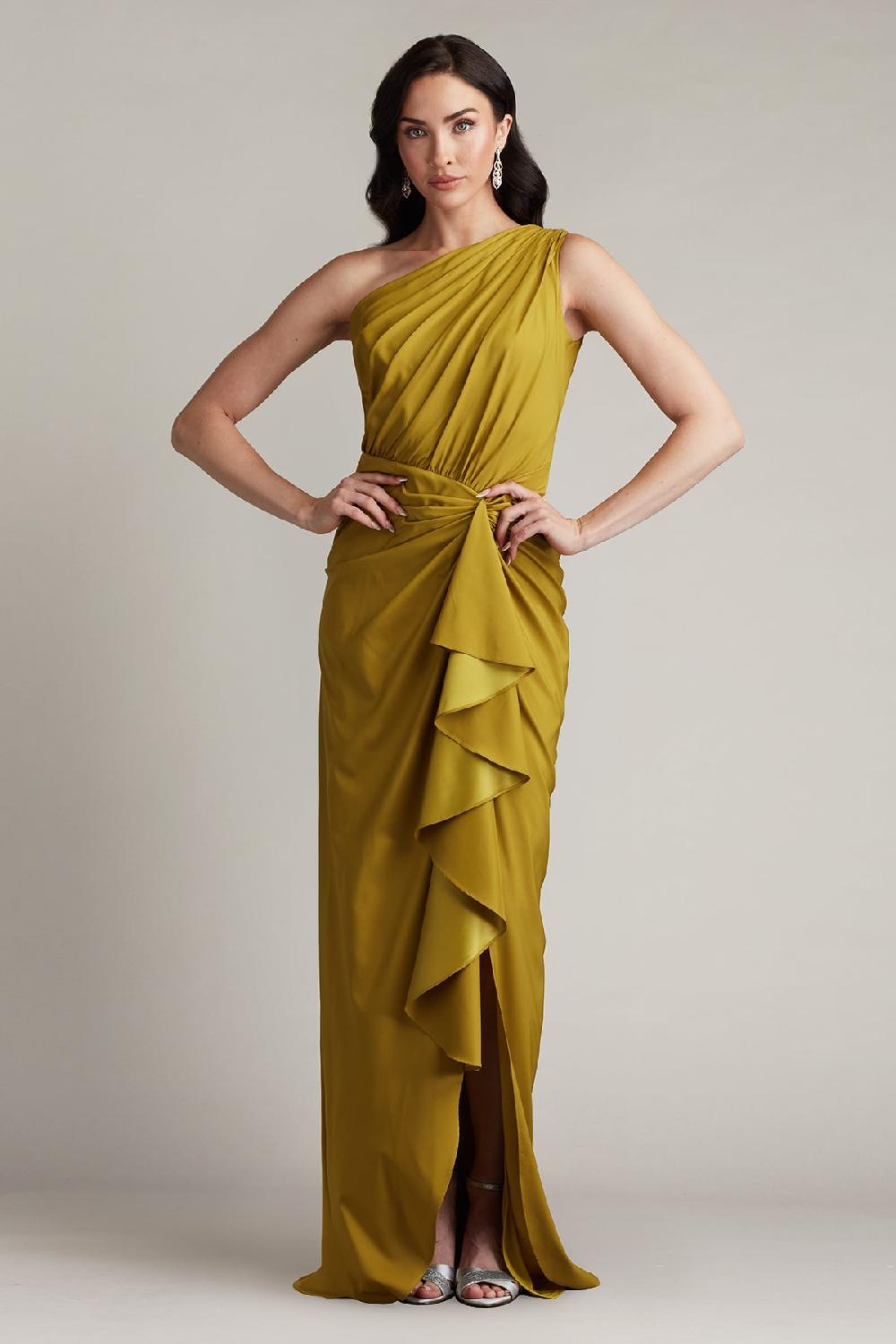 tadashi shoji Lena Waterfall Drape Gown
