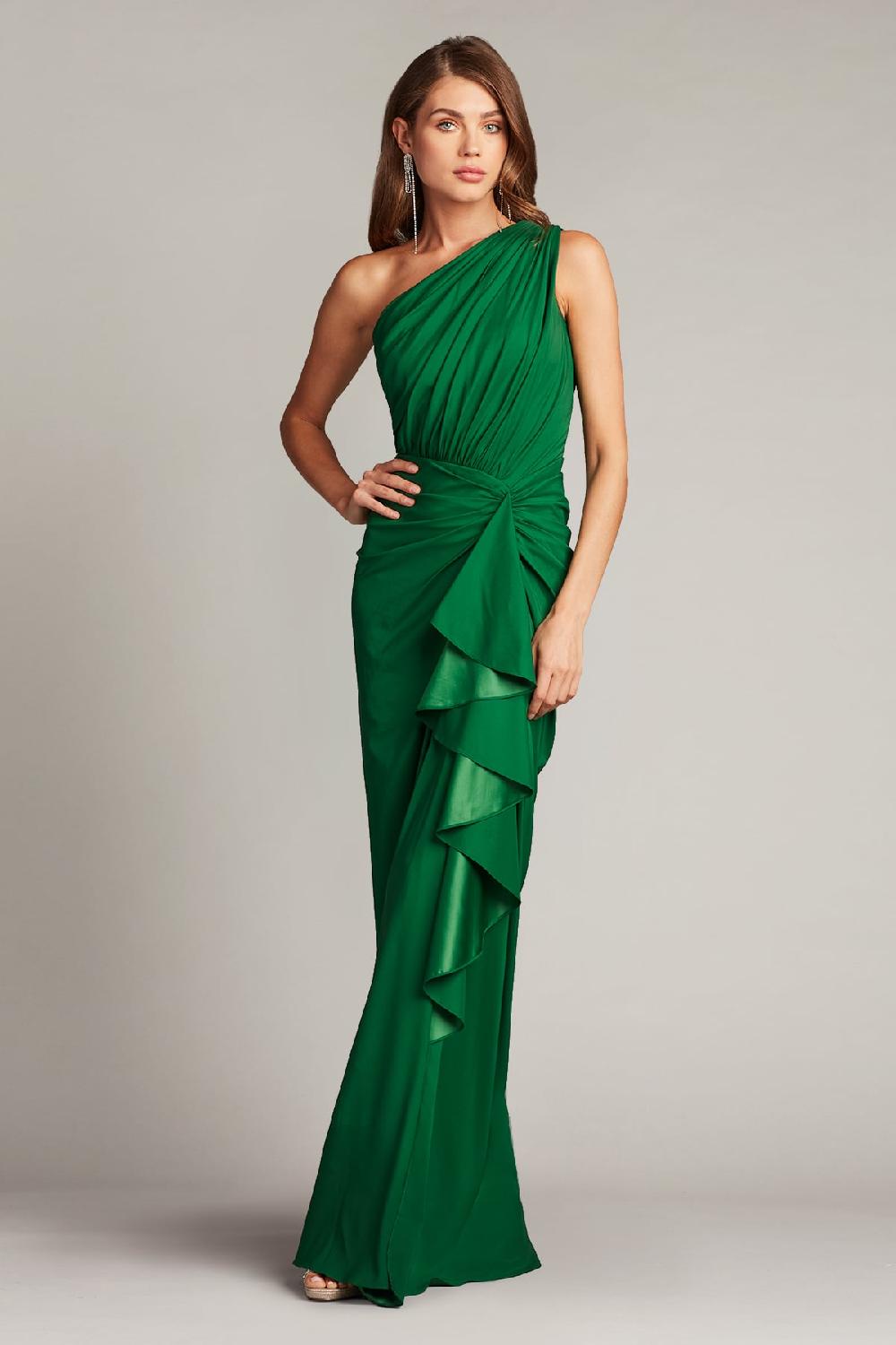 tadashi shoji Lena Waterfall Drape Gown