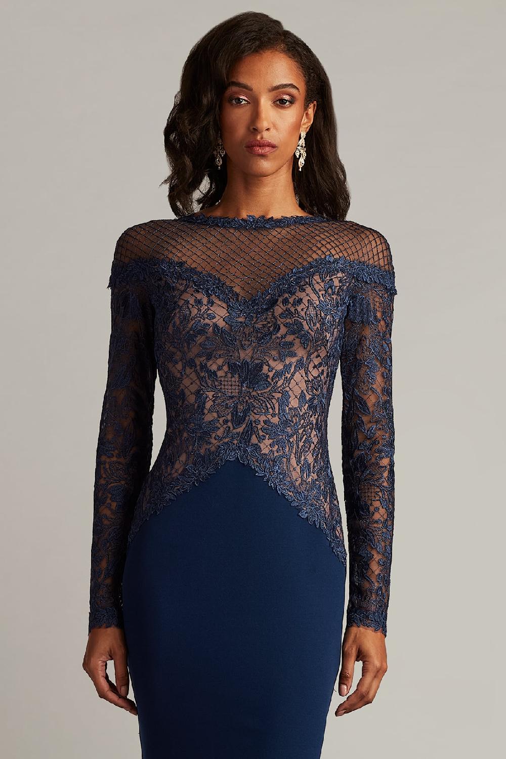 Tadashi Shoji Lisette Embroidered Illusion Dress