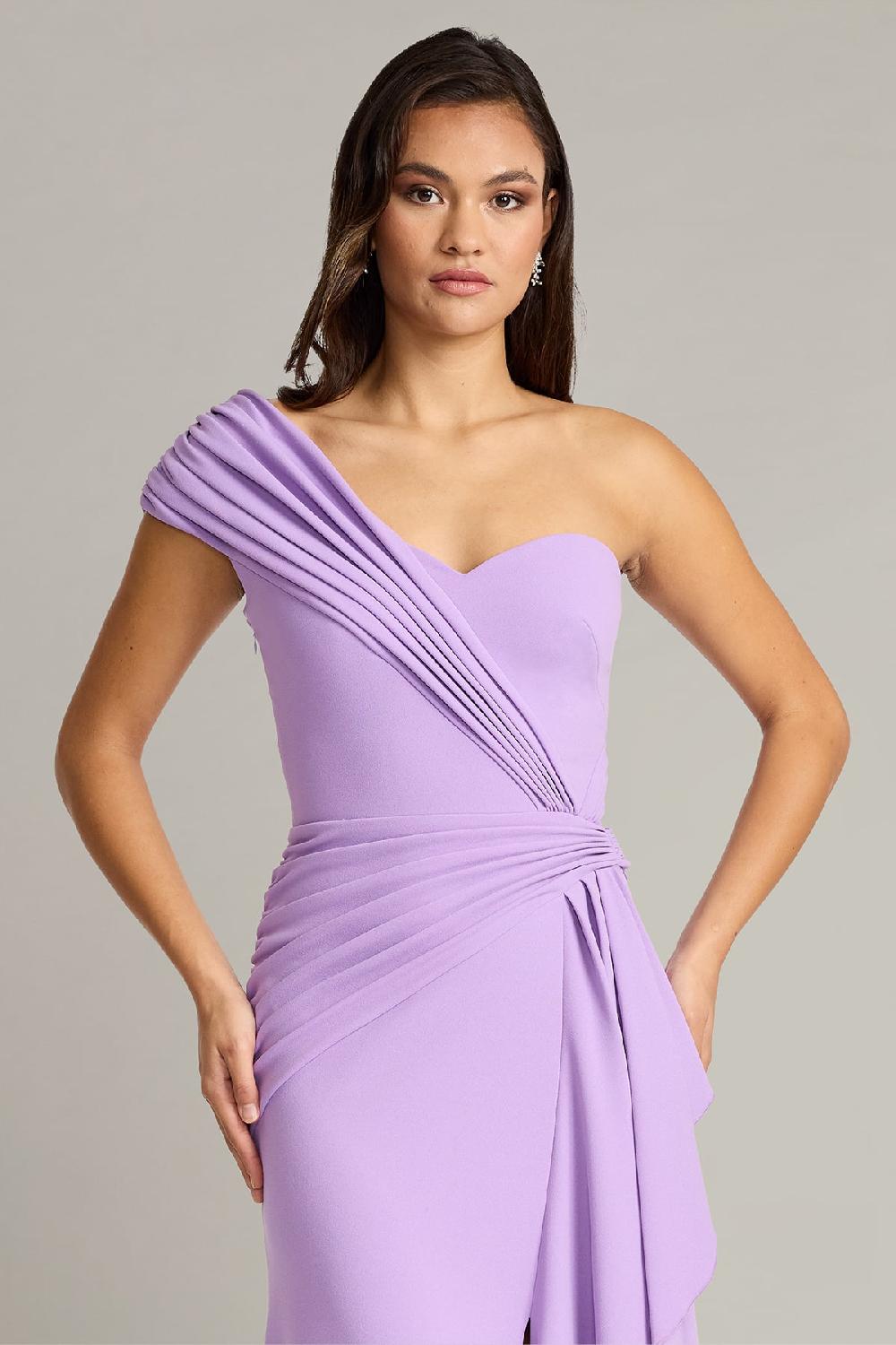 Tadashi Shoji Lune Waterfall Sash Gown