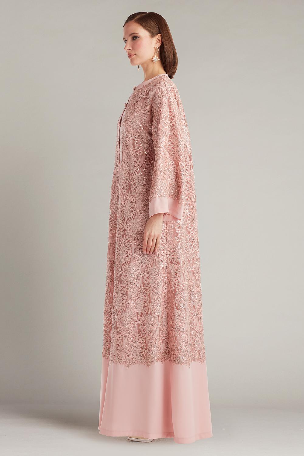 Tadashi Shoji Magda Sequin Embroidered Caftan Gown