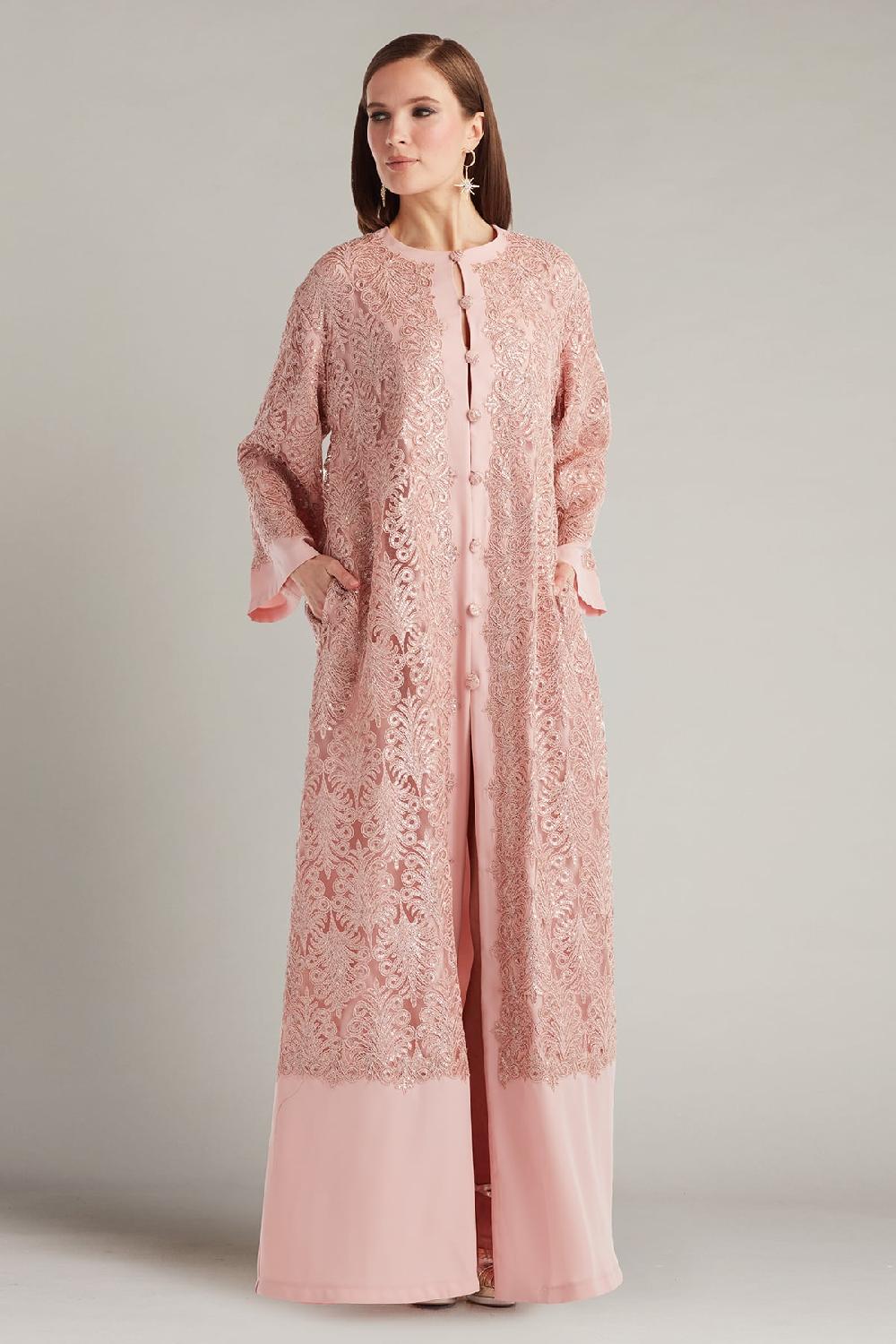 tadashi shoji Magda Sequin Embroidered Caftan Gown