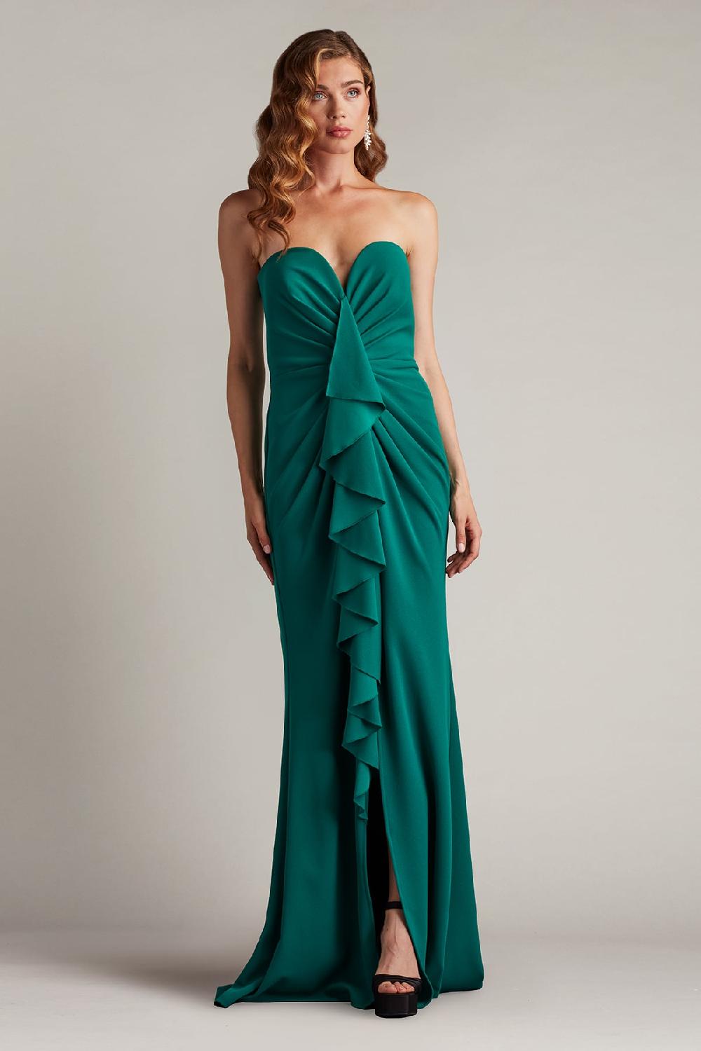 Tadashi Shoji Mallam Waterfall Drape Gown