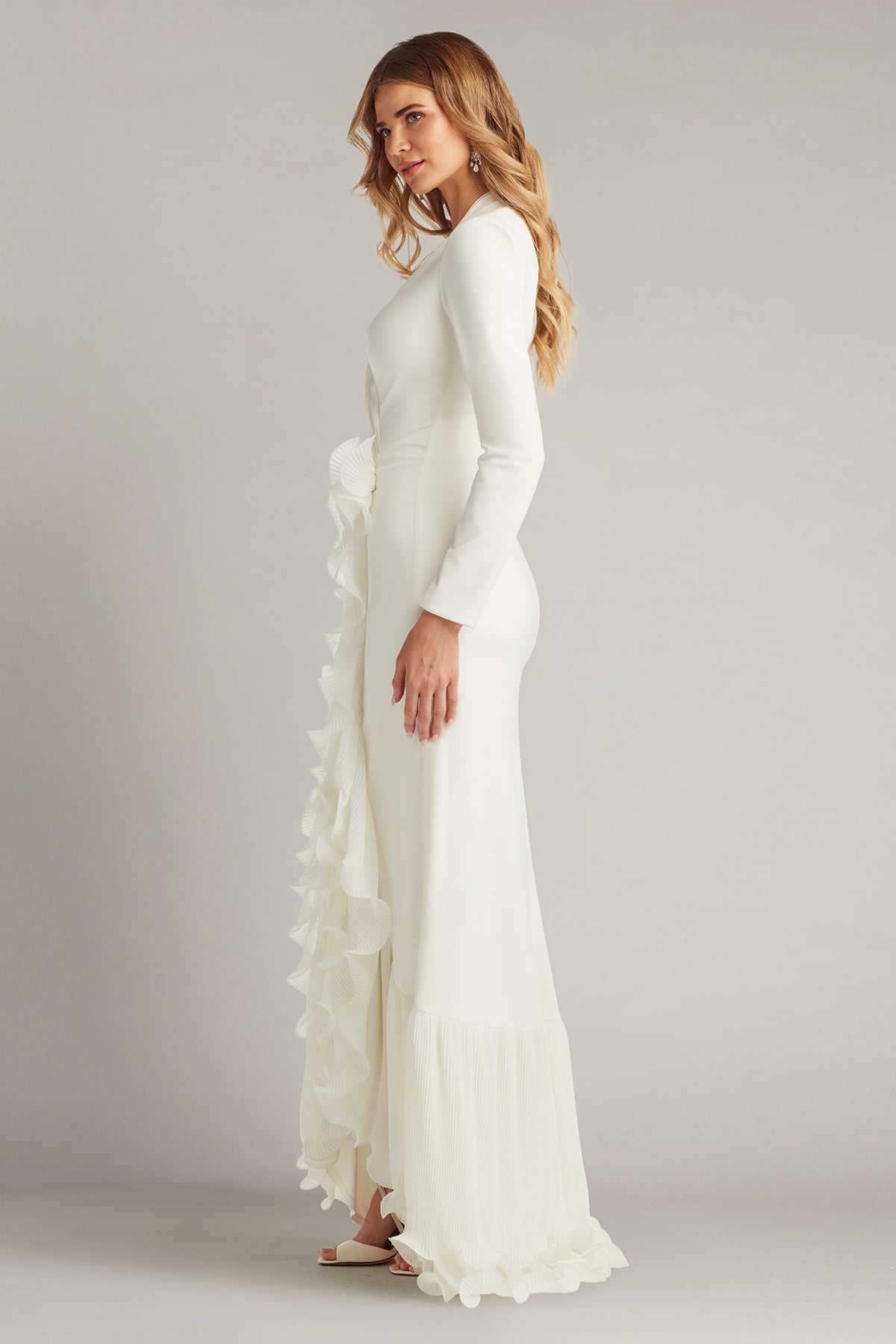 Tadashi Shoji Malone Cascading Ruffle Gown