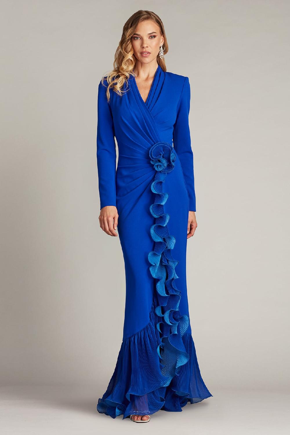 tadashi shoji Malone Cascading Ruffle Gown