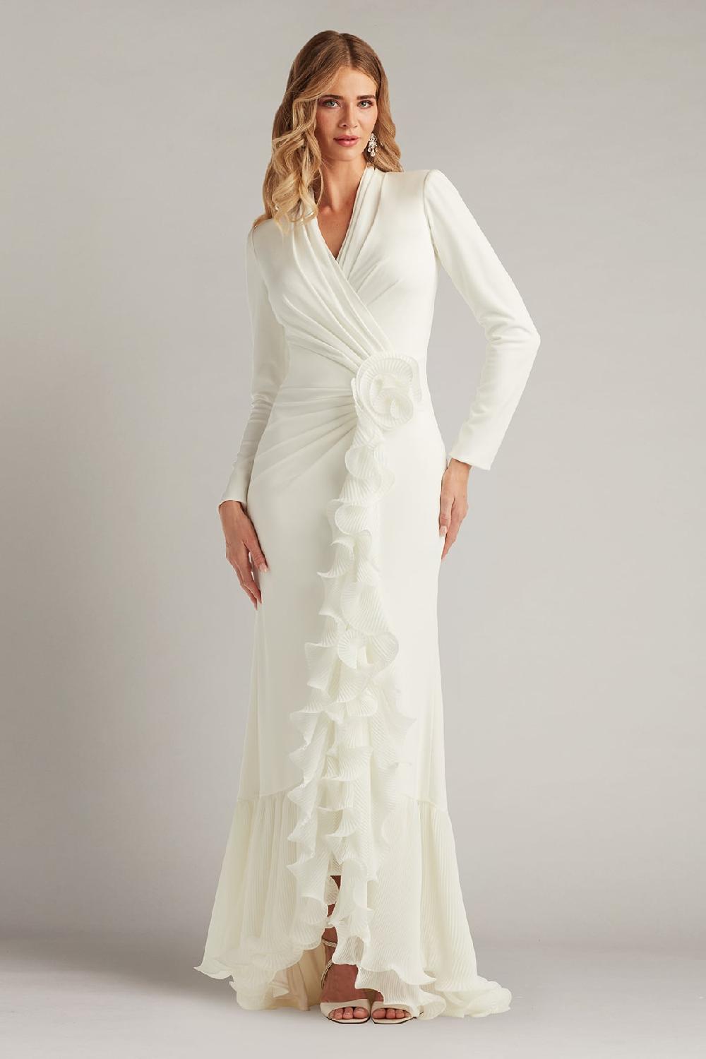 tadashi shoji Malone Cascading Ruffle Gown