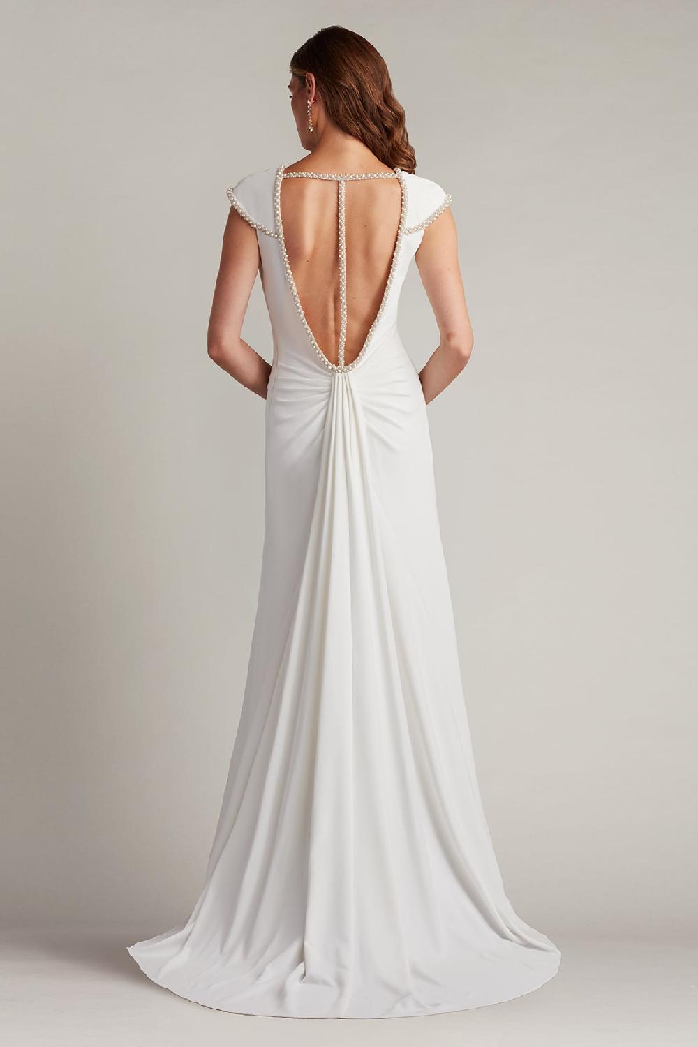 Tadashi Shoji Marcellina Pearl Trim Gown