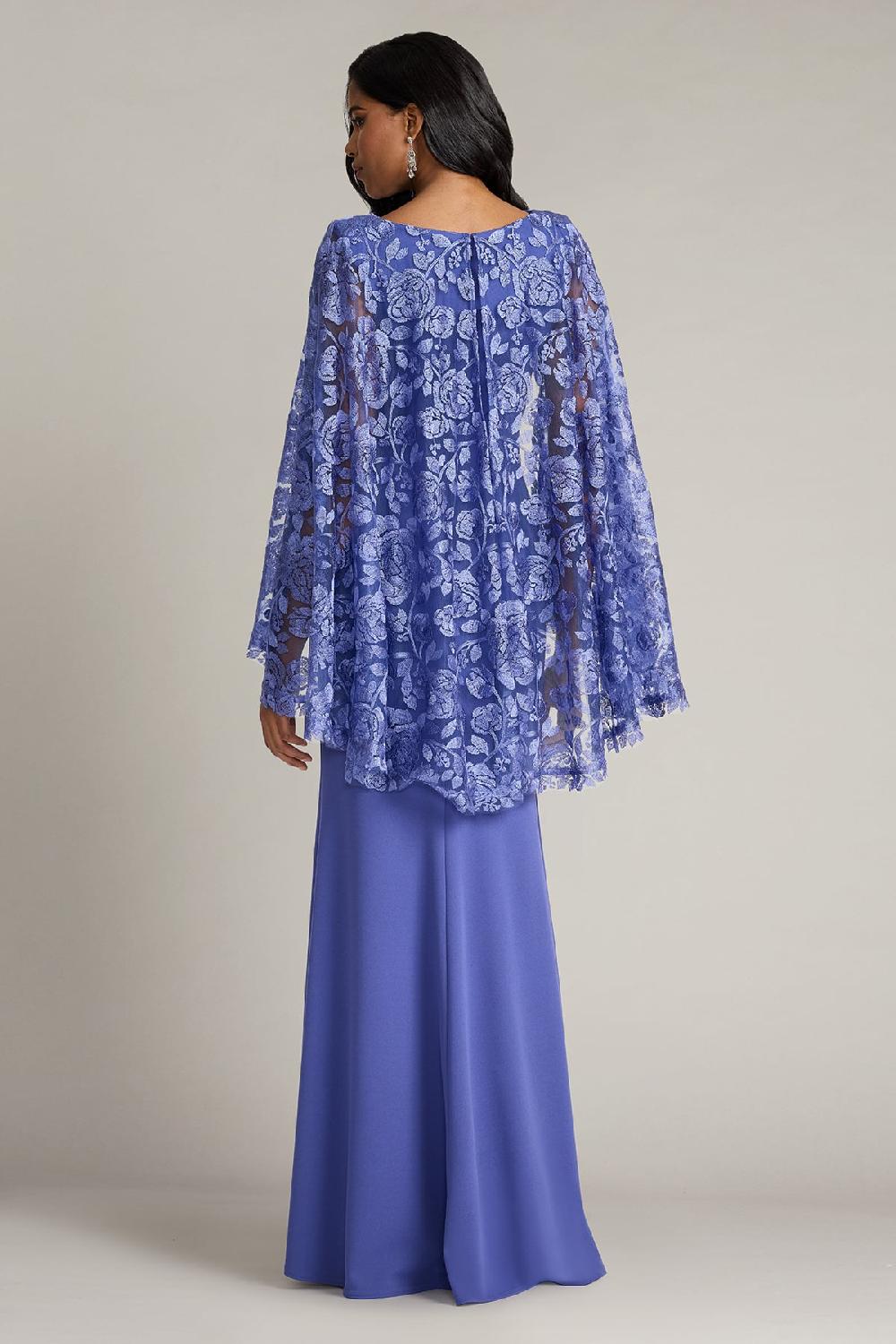 Tadashi Shoji Margolin Embroidered Cape Gown