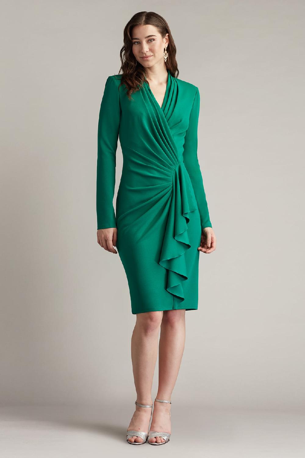 tadashi shoji Markum Long-Sleeve Flounce Dress