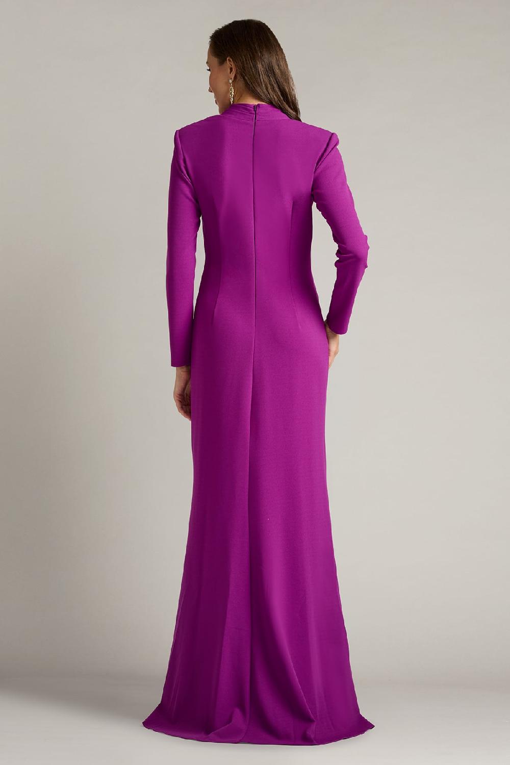 Tadashi Shoji Markum Long-Sleeve Flounce Gown