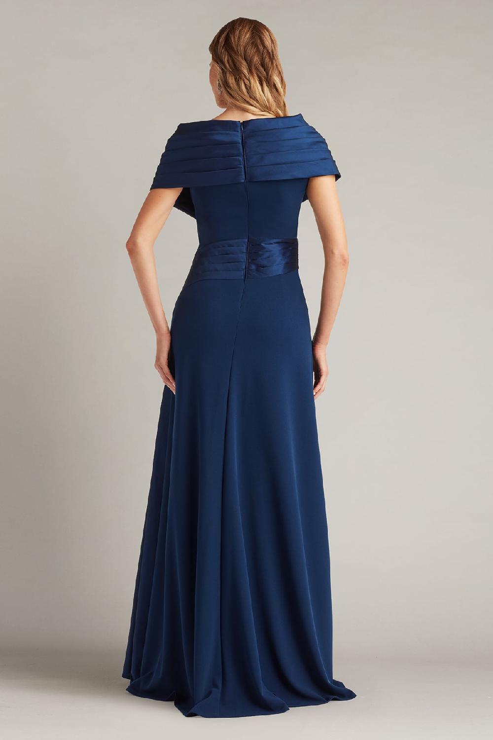 Tadashi Shoji Milica Draped Portrait Collar Gown