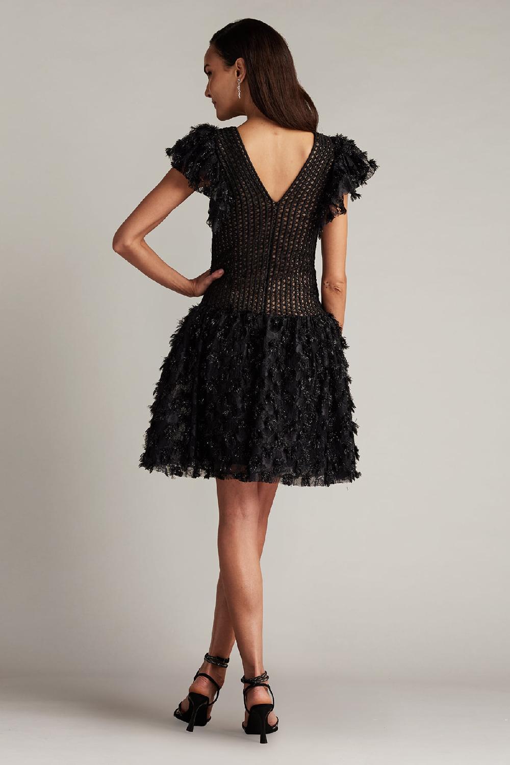 Tadashi Shoji Minx Flower Embellished Mini Dress