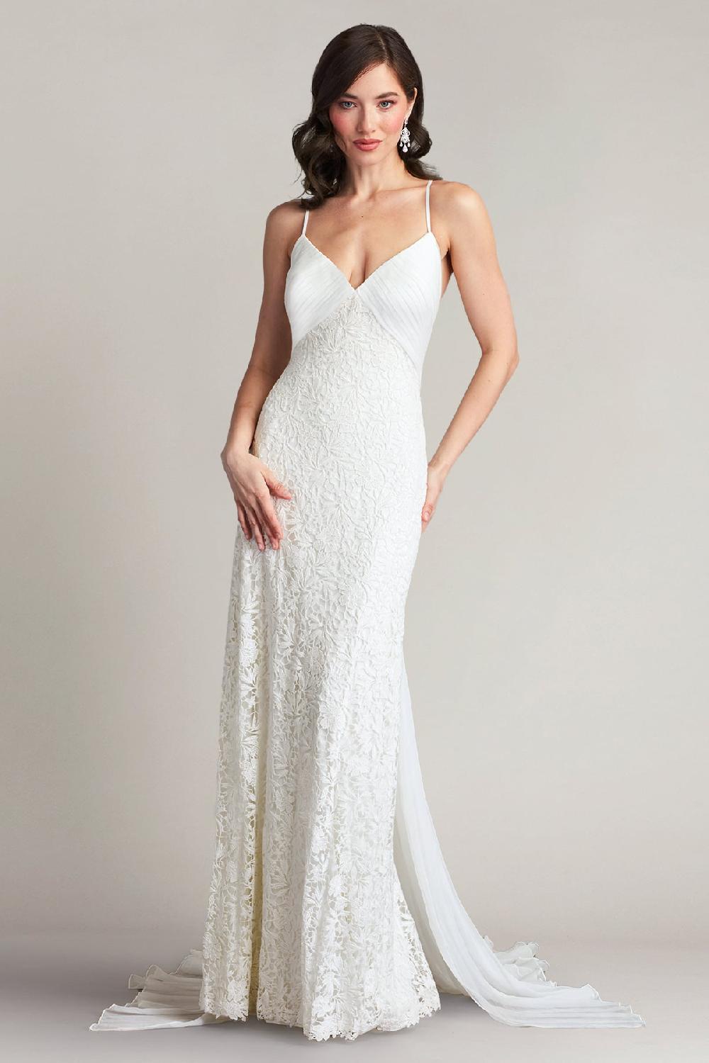 tadashi shoji Miramar Cross Back Lace Gown