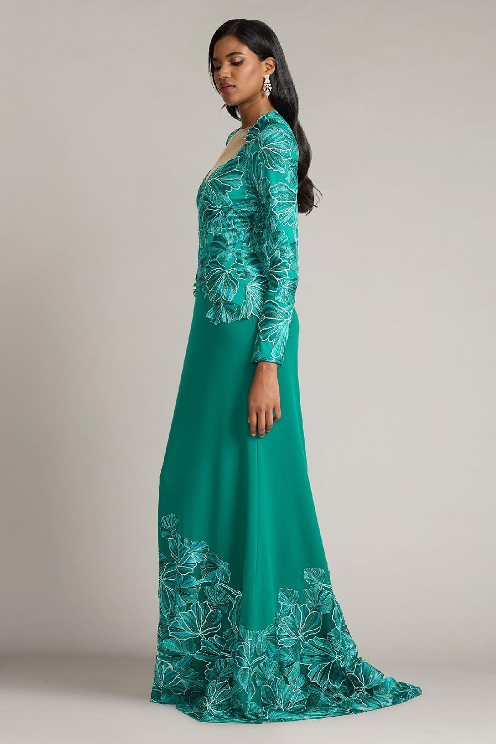 Tadashi Shoji Mireille Embroidered Tulle Gown