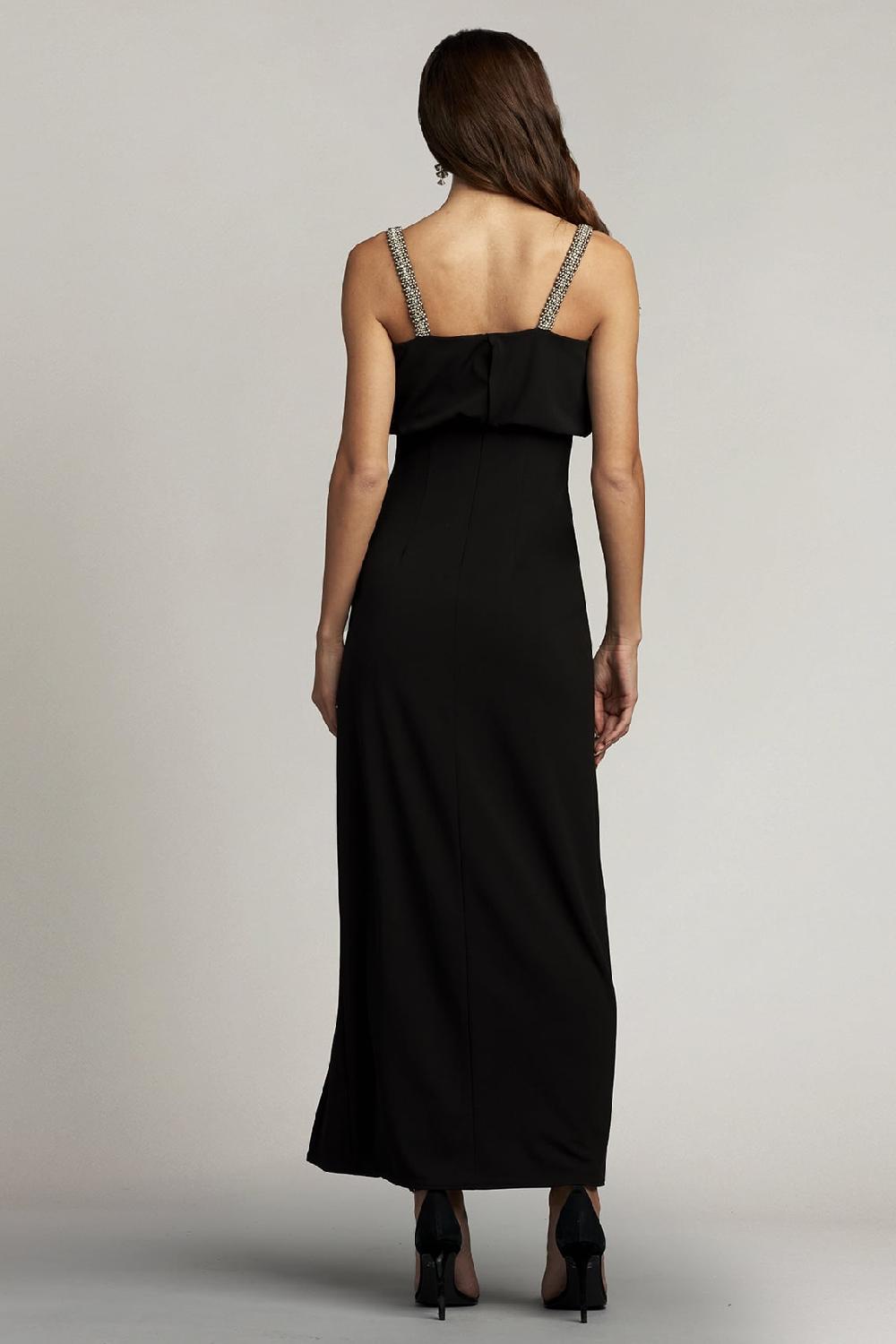 Tadashi Shoji Mora Pearl Strap Blouson Midi Dress