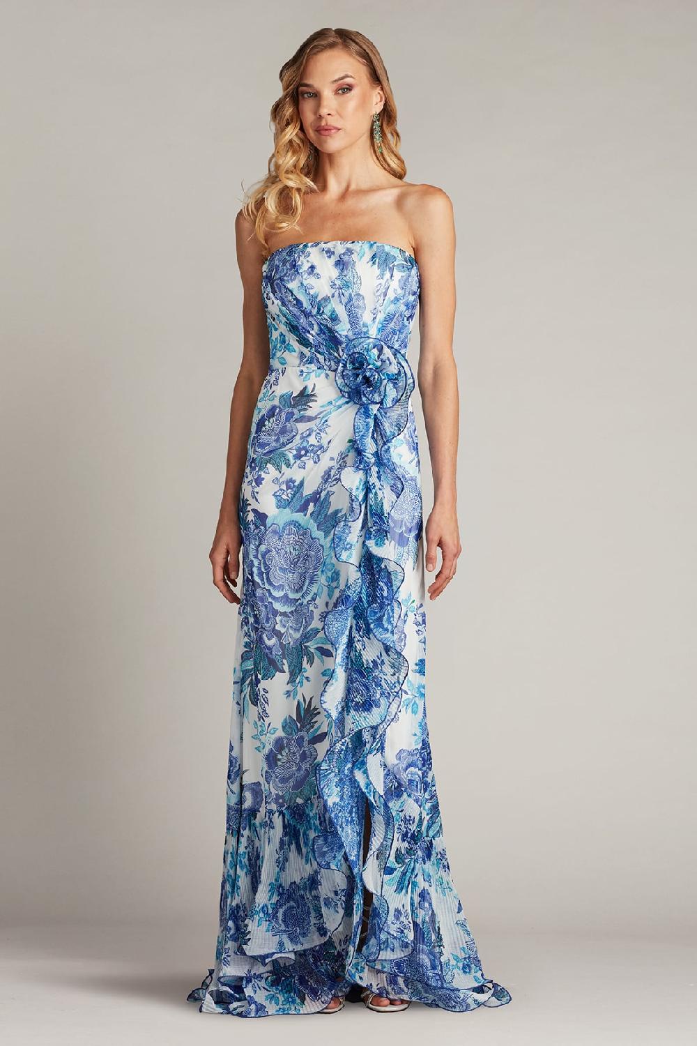 Tadashi Shoji Morwenna Floral Print Ruffle Gown