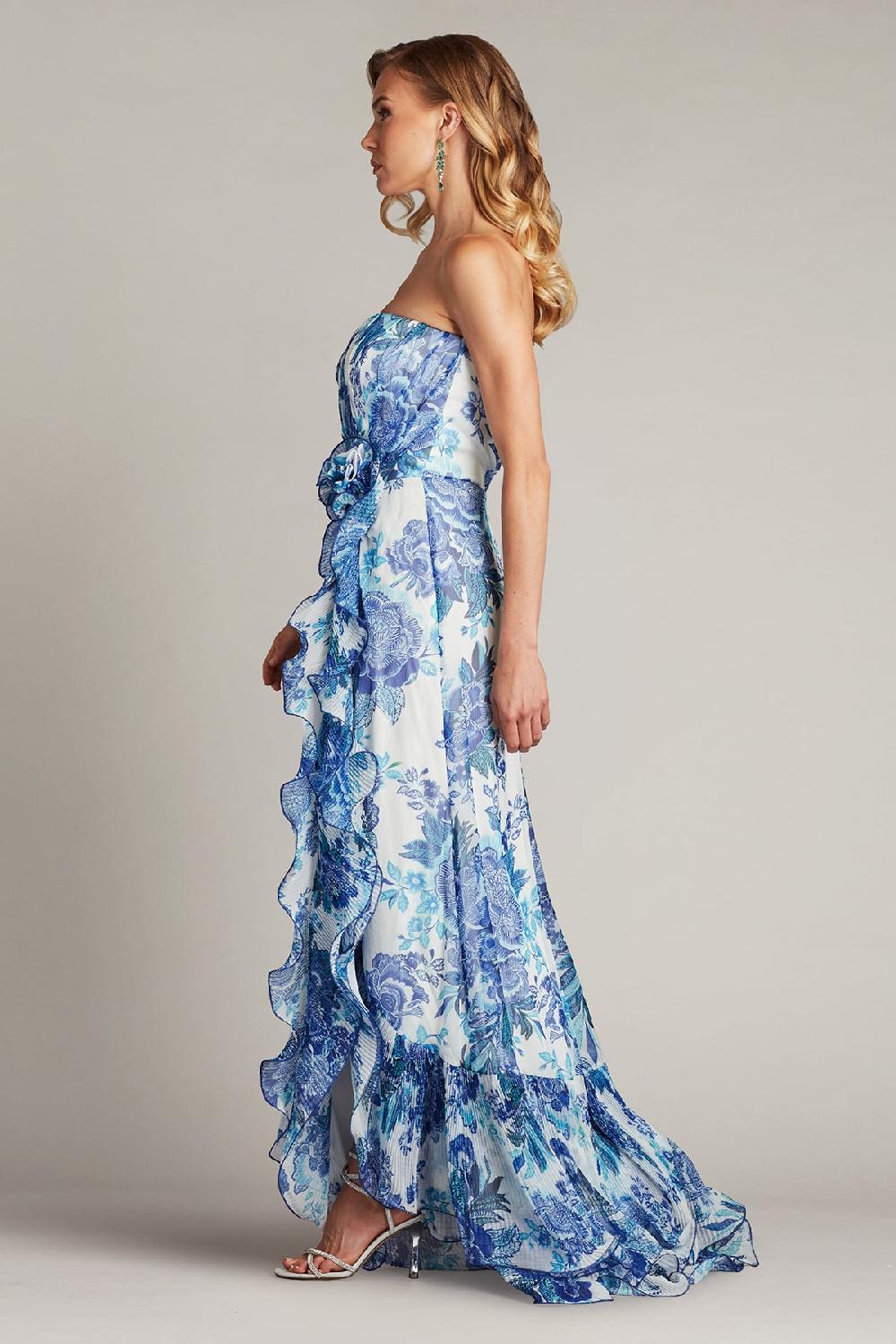 Tadashi Shoji Morwenna Floral Print Ruffle Gown