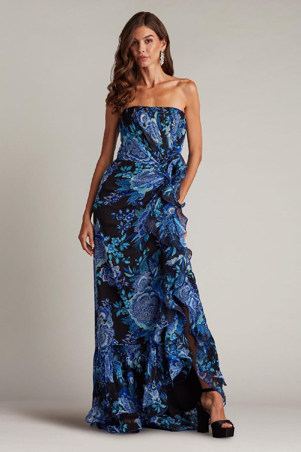 Tadashi Shoji Morwenna Floral Print Ruffle Gown