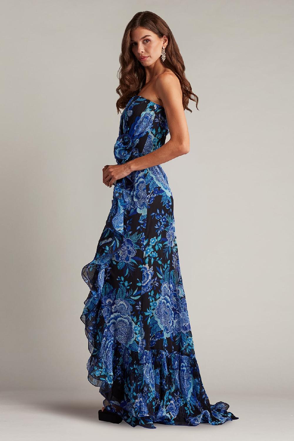 Tadashi Shoji Morwenna Floral Print Ruffle Gown